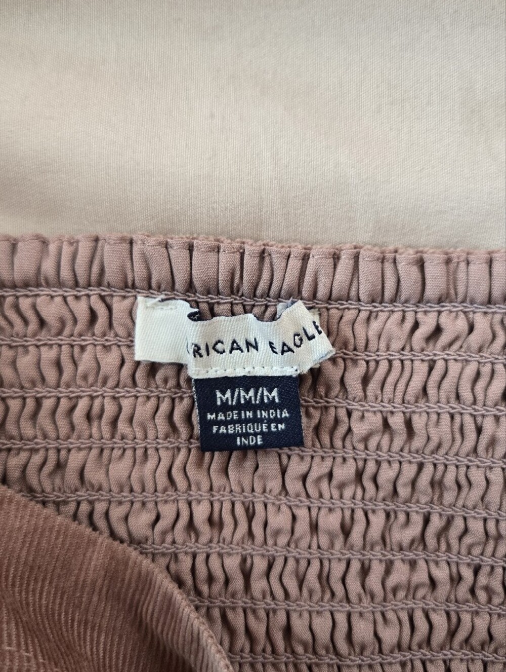 American Eagle Outfitters Dusty Rose Corduroy Puff-Sleeve Dress With Ruffles, M - Picture 4 of 7